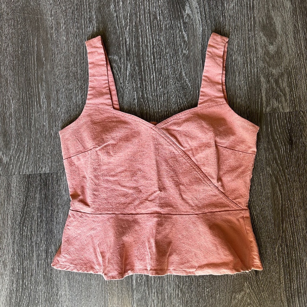 Sugar + Lips Rose Peplum Top Medium